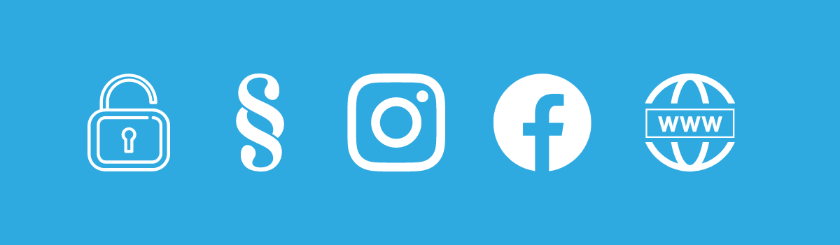 Man sieht Social Media links wie Facebook, Instagram, das Web und so weiter