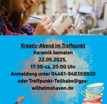Kreativ-Abend Keramik bemalen im Treffpunkt Teilhabe
