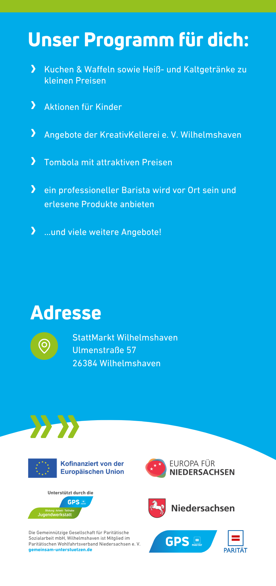 20 Jahre Stattmarkt Jubiläum Flyer Rückseite