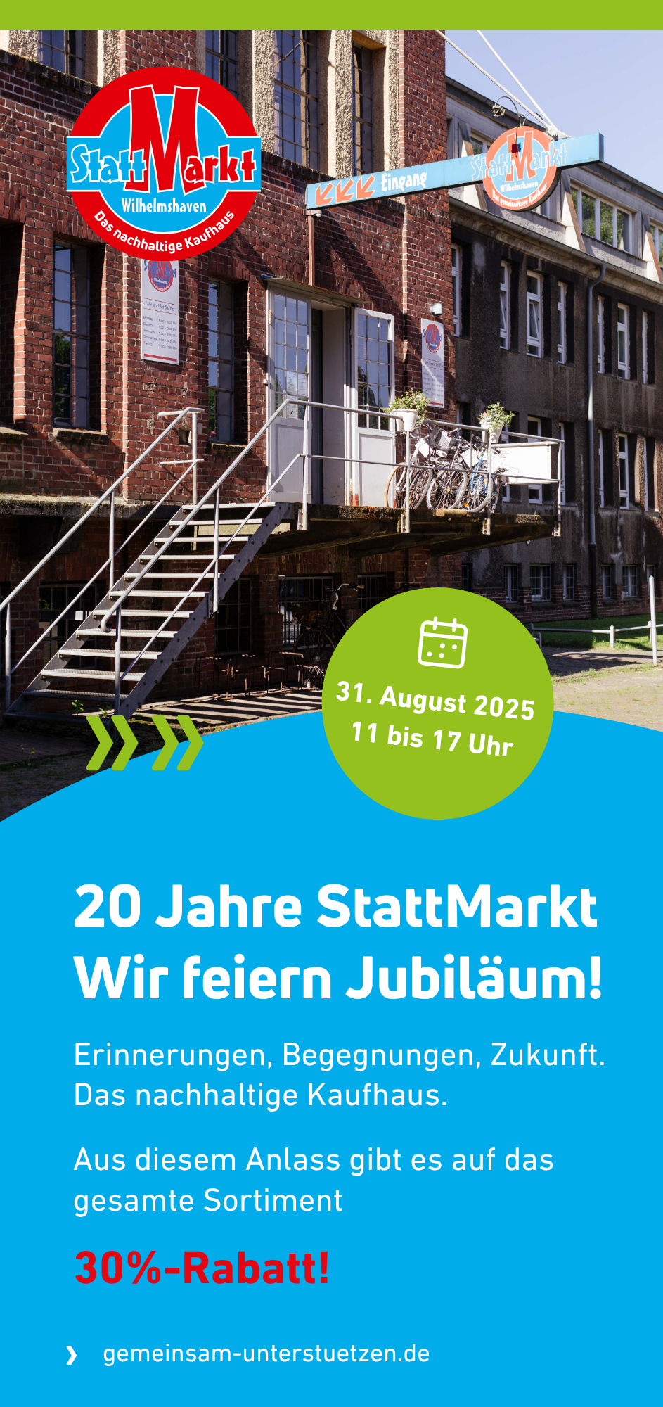 20 Jahre Stattmarkt Jubiläum Flyer Vorderseite