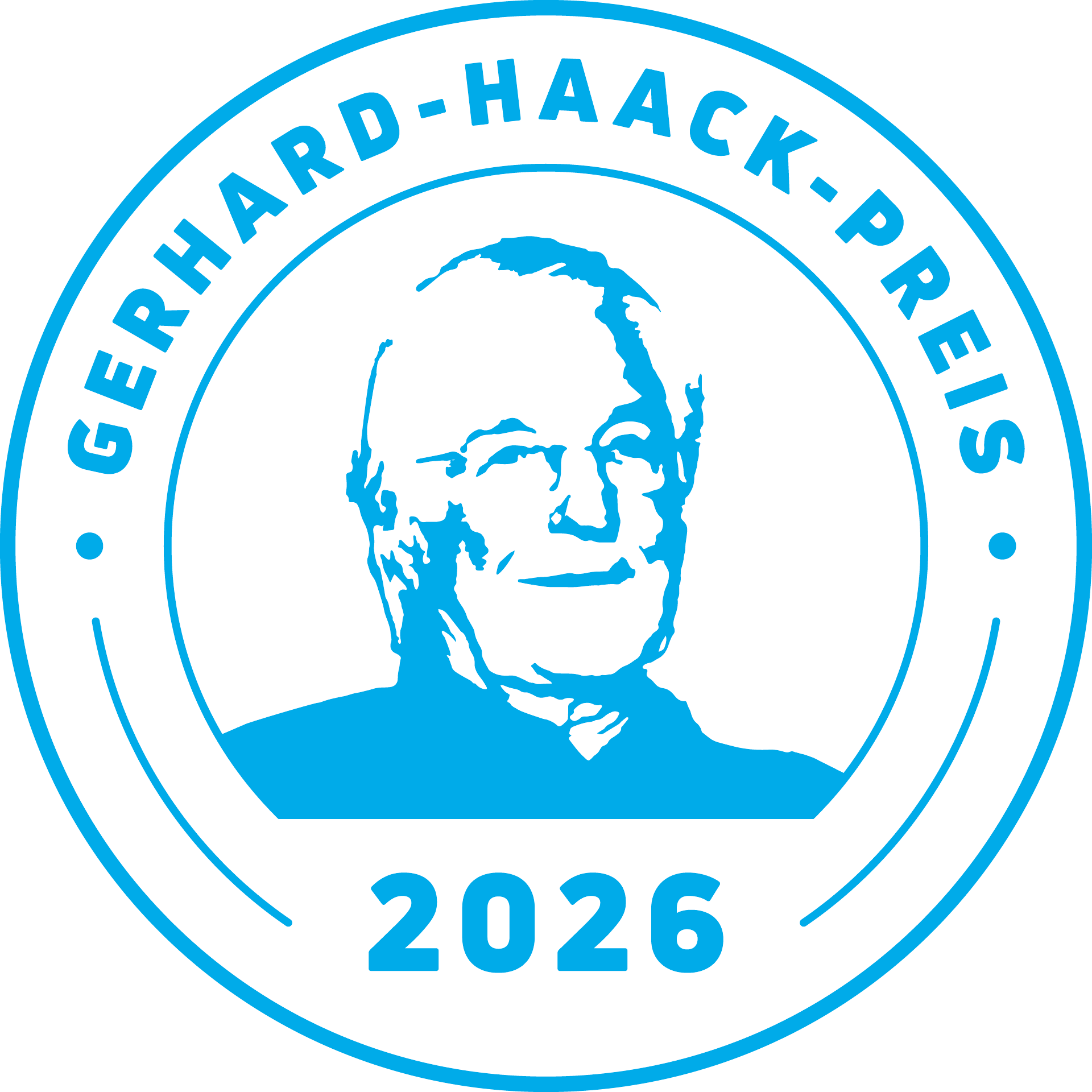 Ein blaues Logo mit einem alten Mann namens Gerhard Haack. Der Mann war der Gründer und ein ehemaliger Geschäftsführer von der GPS